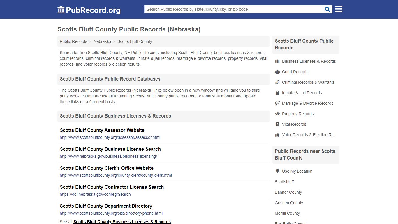 Scotts Bluff County Public Records (Nebraska) - PubRecord.org