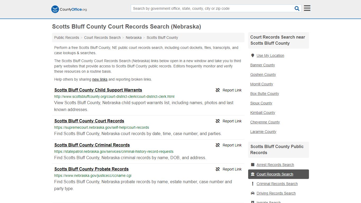 Scotts Bluff County Court Records Search (Nebraska) - County Office